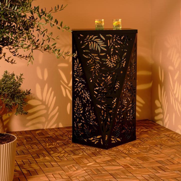 Bartafel met solarverlichting - zwart - 58 x 58 x 105 cm |, Maison & Meubles, Tables | Tables à manger, Envoi