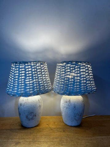 Tafellamp (2) - Twee kruik lampen - Aardewerk - Twee