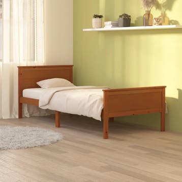 vidaXL Bedframe massief grenenhout honingbruin 100x200 cm, Verzenden
