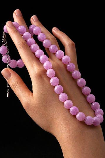 Zachte paarse kwarts ketting- en armbandset – facetgeslepen