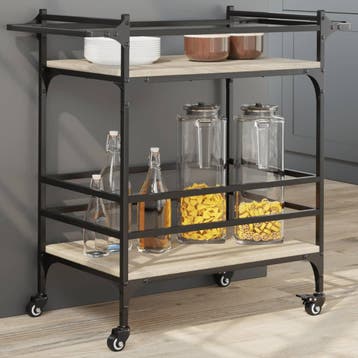 vidaXL Keukentrolley 82x40x78,5 cm bewerkt hout sonoma, Verzenden