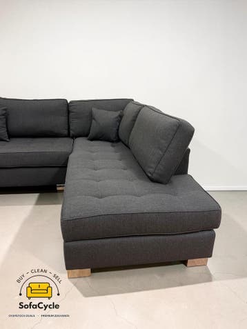 Hoekzetel zwart in stof extra ruim, hoek R – overstock, Verzenden, Nieuw