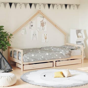 vidaXL Kinderbedframe 90x200 cm massief grenenhout, Verzenden