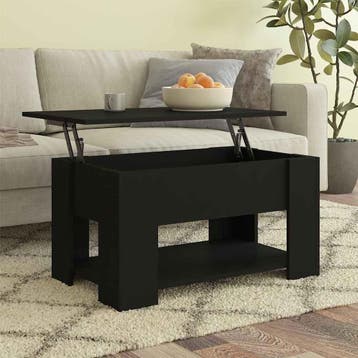 vidaXL Salontafel 79x49x41 cm bewerkt hout zwart, Huis en Inrichting, Verzenden, Nieuw