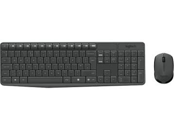 Logitech - Draadloos toetsenbord + muis - Azerty - Zwart, Computers en Software, Toetsenborden, Verzenden, Logitech, Draadloos