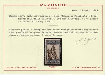 Koninkrijk Italië 1928 - Em. Filiberto 1,25 l. blauw en, Postzegels en Munten, Gestempeld