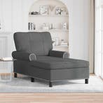 vidaXL Chaise Lounge met kussen Donkergrijs 91 x 157 x 91 cm, Verzenden, Nieuw