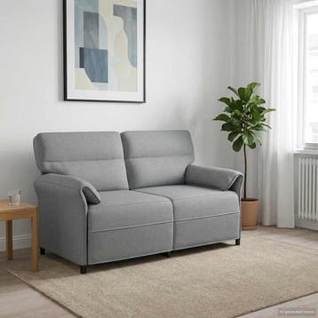 vidaXL 2-Zits Sofa 2-zits Lichtgrijs 158 x 83 x 95 cm Stof, Verzenden, Nieuw
