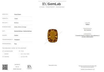 1 pcs Jaune Citrine - 56.26 ct - International Colored, Handtassen en Accessoires, Edelstenen, Nieuw