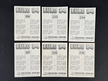 1984 Panini #232/237 Euro 84 - Cecoslovacchia & England, Collections