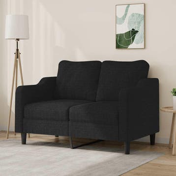 vidaXL Tweezitsbank / zetel 120 cm stof zwart, Verzenden