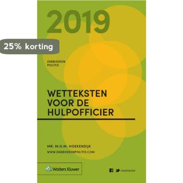 Zakboek Wetteksten voor de Hulpofficier 2019 9789013150612, Verzenden, Gelezen, M.G.M. Hoekendijk