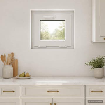 vidaXL Kleur binnenkant kelderraam Wit RISOR 50 x 45 cm, Verzenden