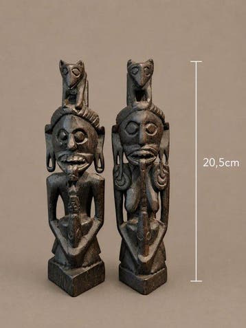 Stel hampatong beelden - Beeld - Hampatong - Dayak -