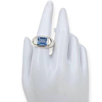 Zonder minimumprijs - Ring Zilver - Blauwe topaas
