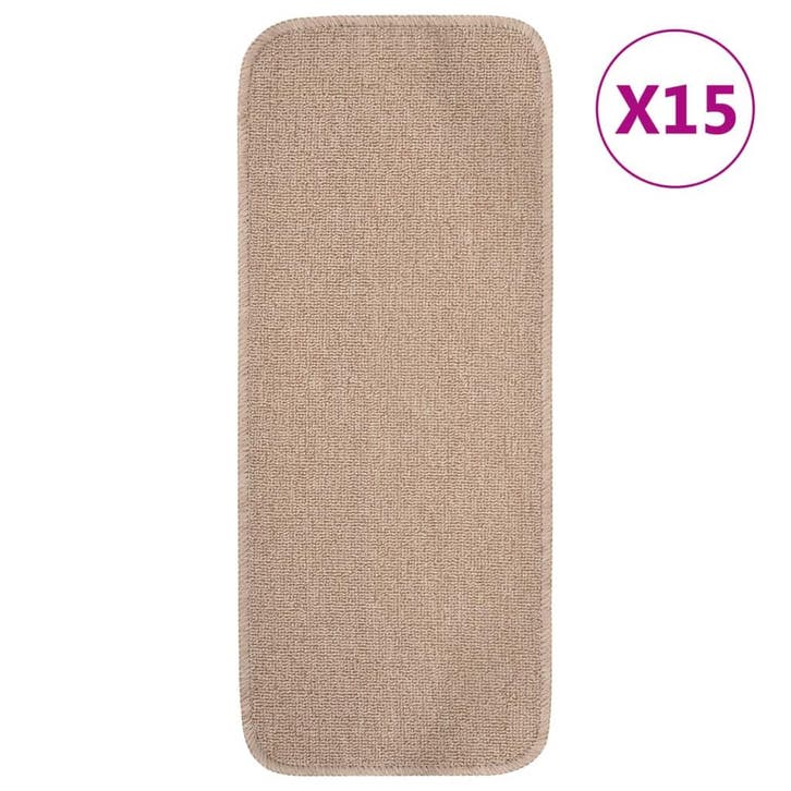 vidaXL Trapmatten 15 st anti-slip rechthoekig 60x25 cm beige, Bricolage & Construction, Échelles & Escaliers, Envoi