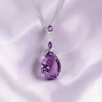 Sans prix de réserve - Collier Plaqué or Améthyste - Topaze, Bijoux, Sacs & Beauté