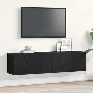 vidaXL Tv-meubel 120x30x30,5 cm spaanplaat zwart, Verzenden