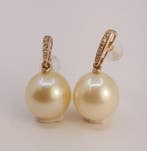 Boucles doreilles - 14 carats Or rose, Perles des Mers du, Nieuw