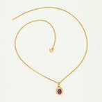 Halsketting - 18 karaat Geel goud Spinel