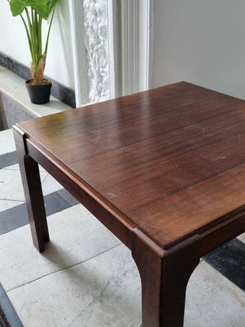 Tafel - Hout - Mid-Century bijzettafel – vierkante houten