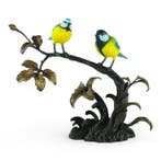 sculptuur, Songbirds on a Branch - 33 cm in length - 27 cm -