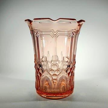 Val Saint Lambert - Vase - cyclamen - Verre, Antiquités & Art