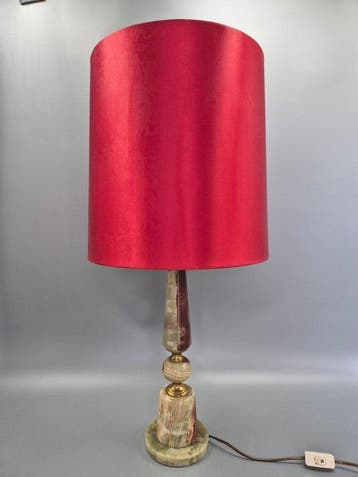 Edle Vintage Onyx Marmor Tisch Leuchte – Klassischer Stil