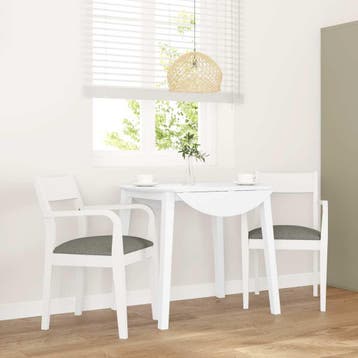 vidaXL Eetkamerstoelen met kussens 2 st massief hout rubber, Huis en Inrichting, Stoelen, Verzenden, Nieuw