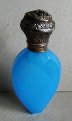 Flacon de parfum - Cristal - Opaline et argent français