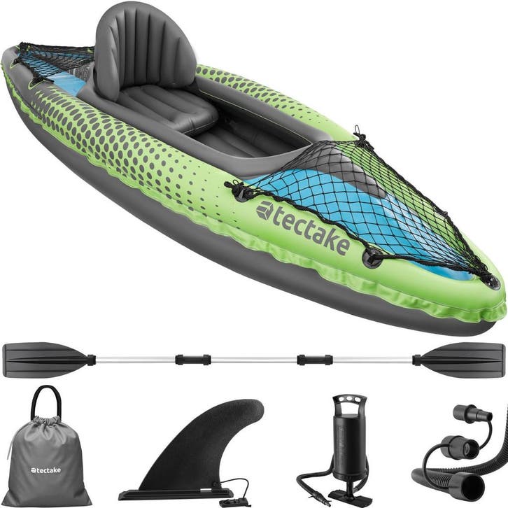 tectake 1-persoons kajak Liberty opblaasbaar, compleetset me, Sports nautiques & Bateaux, Canoës, Envoi