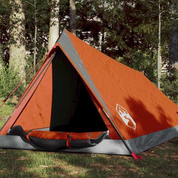 vidaXL Tent 2-persoons waterdicht grijs en oranje, Verzenden