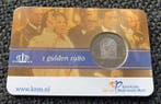Nederland. 1 Gulden 1980 Dubbelkop in coincard (Zonder