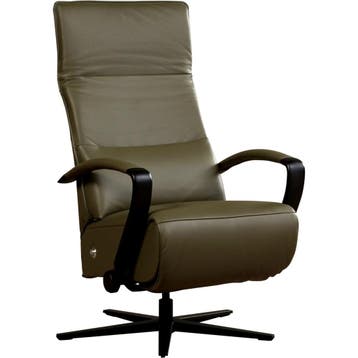 Leren relaxfauteuil Matrix - Massif Olive (olijf/groen) -, Nieuw, Ophalen of Verzenden, 50 tot 75 cm, Industrieel, Modern