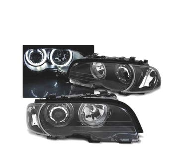 PHARES BMW E46 COUPÉ CABRIO 99-03 LED ANGEL EYES NOIR, Autos : Pièces & Accessoires, Verzenden, Neuf