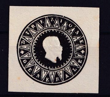 Royaume d’Italie 1864 - Giuseppe Re croquis en gris et noir, Gestempeld
