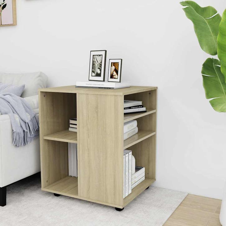 vidaXL Rolkast 60x53x72 cm bewerkt hout sonoma eikenkleurig, Huis en Inrichting, Kasten | Overige, Nieuw, Verzenden