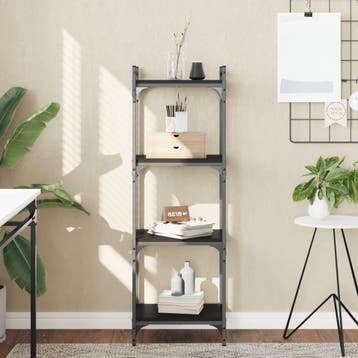 vidaXL Boekenkast 4-laags 40x30x120 cm bewerkt hout zwart, Verzenden, Nieuw