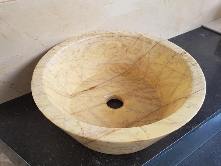 Evier massif marbre diamètre 40x14,5 liquidation stock, Doe-het-zelf en Bouw, Sanitair, Ophalen