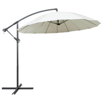 vidaXL Zweefparasol met aluminium paal 3 m wit, Verzenden
