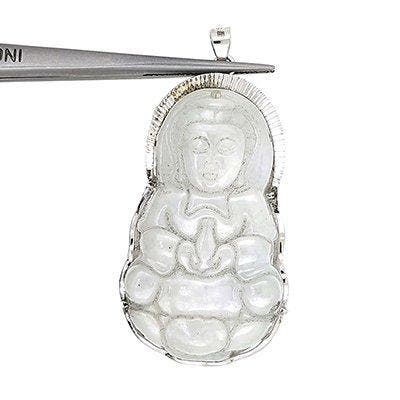 Jade - Zilver - Hanger - Boeddha, Collections, Minéraux & Fossiles