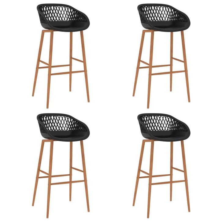 Set van 4 Zwarte Barstoelen | Tweede Kansje | OP = OP, Huis en Inrichting, Barkrukken, 90 cm of meer, 4 krukken, Nieuw, Metaal