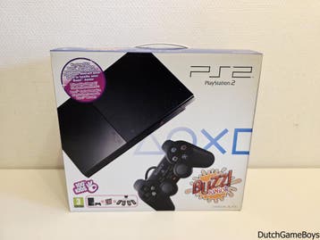 Playstation 2 / PS2 - Console - Slim Charcoal Black - Buzz!, Consoles de jeu & Jeux vidéo, Verzenden