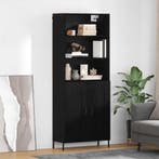 vidaXL Highboard Zwart eiken 69,5 x 34 x 180 cm Bewerkt hout, Huis en Inrichting, Verzenden, Nieuw