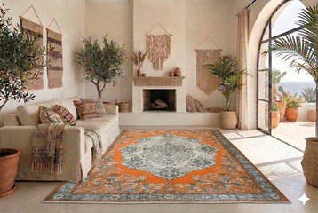 orange vintage - Tapis - 255 cm - 172 cm - avec certificat