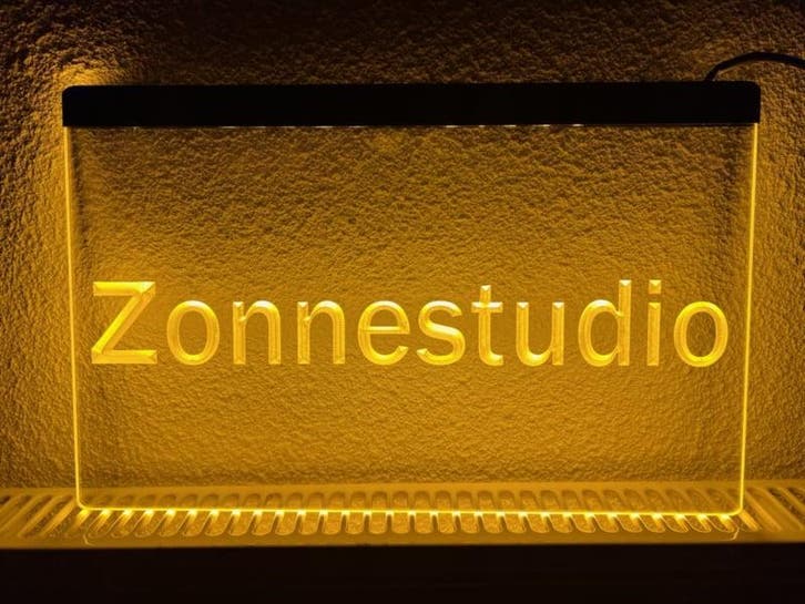 Zonnestudio neon bord lamp LED verlichting reclame lichtbak, Maison & Meubles, Lampes | Autre, Envoi