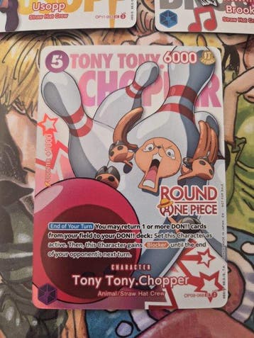 Bandai - 3 Card - One Piece - Usopp Chopper Brooke X Round, Hobby & Loisirs créatifs