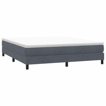 vidaXL Boxspring zonder matras fluweel donkergrijs 180x210, Verzenden