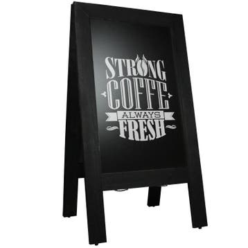Krijtstoepbord Steigerhout Zwart 75x135 cm, Verzenden