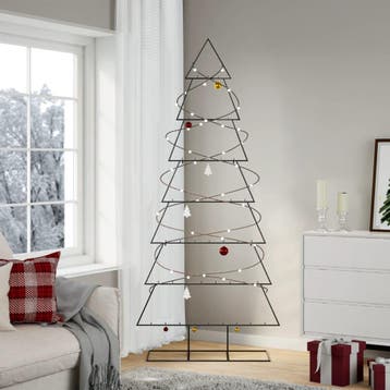 vidaXL Kerstdecoratie kerstboom 210 cm metaal zwart, Diversen, Verzenden, Nieuw